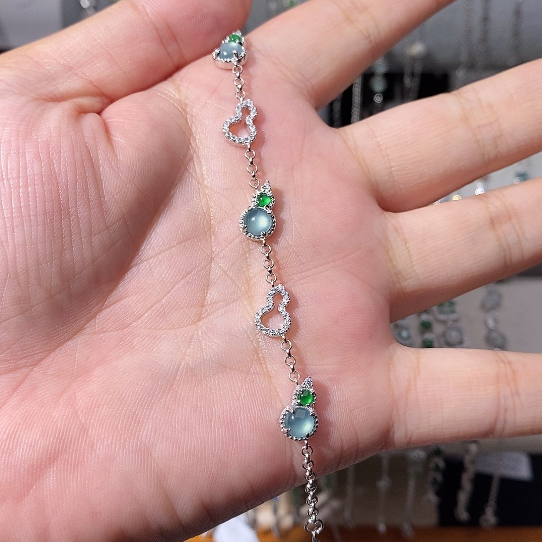 翡翠银S925镶嵌手链