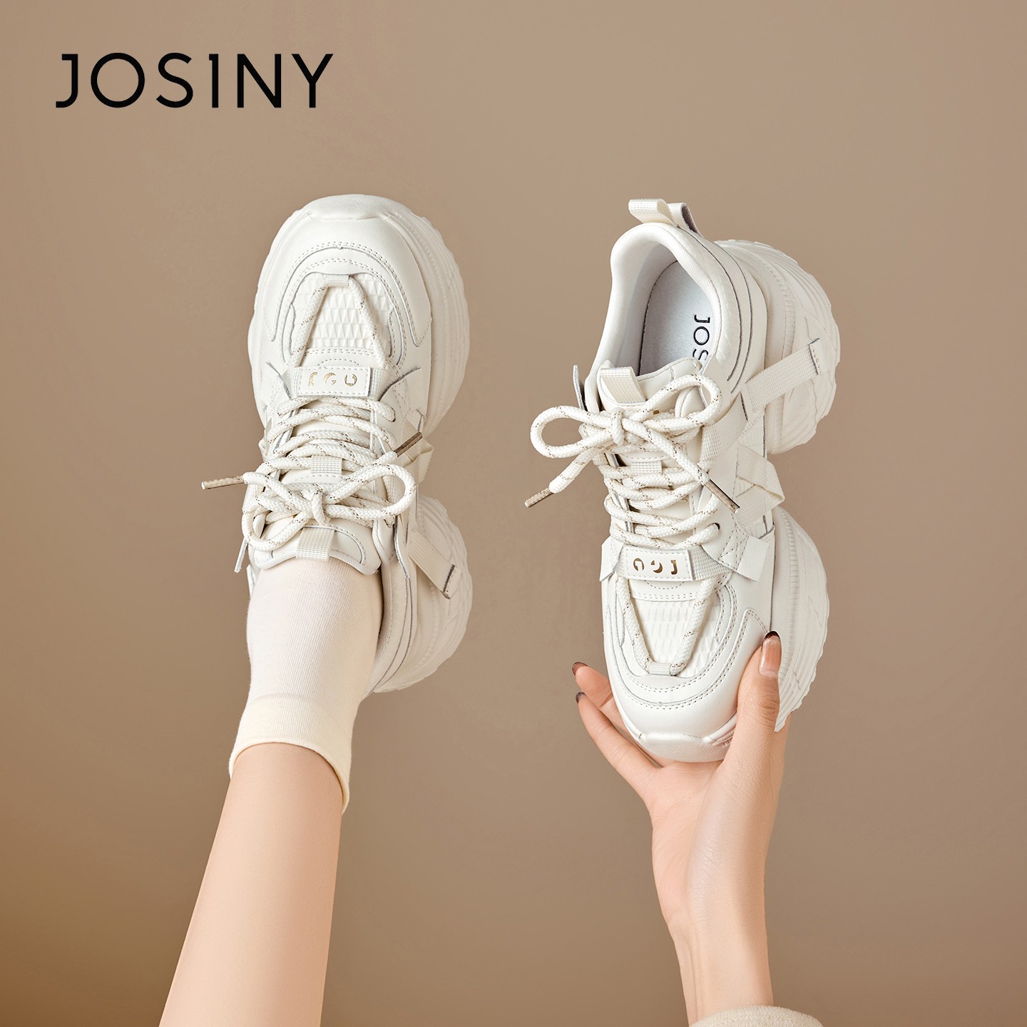 卓诗尼厚底老爹鞋2026春季新款复古增高阔腿裤必备鞋6J2A22041