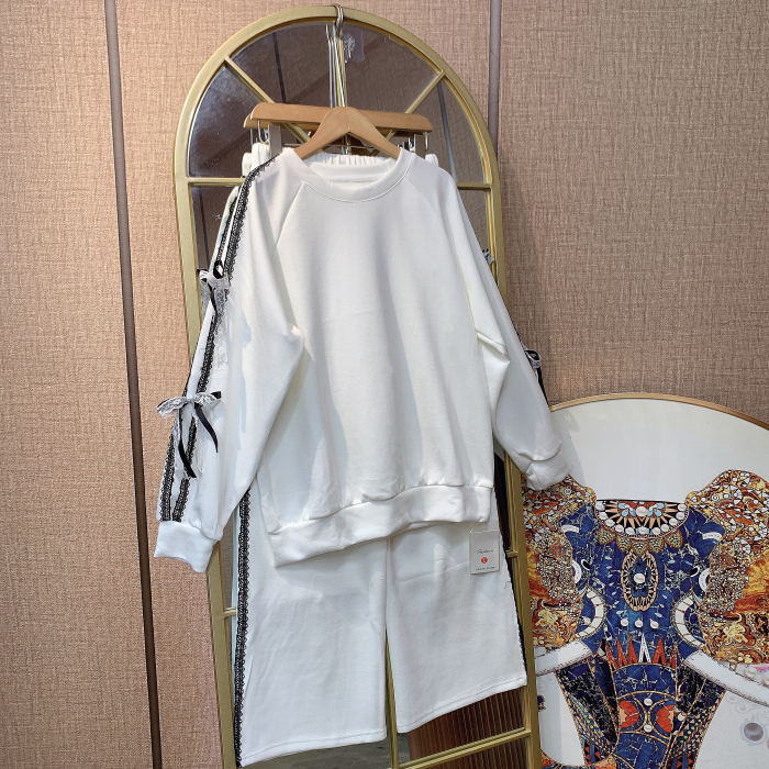 CV40孕妇白色休闲套装M90-120L130XL1402XL150