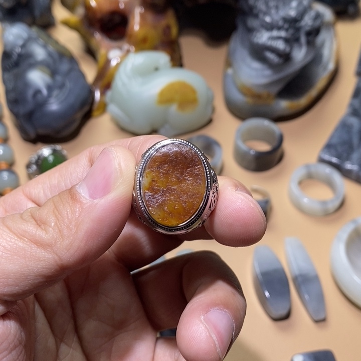 和田玉戒指合金戒指