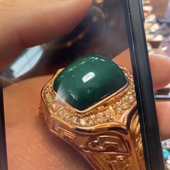 绿松石戒指18K金镶嵌山****司