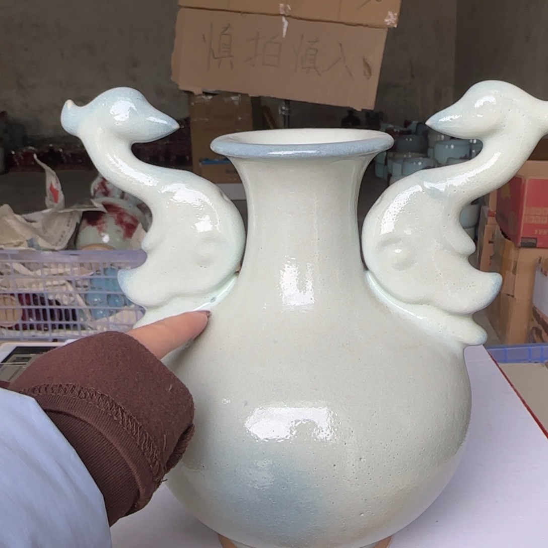 摆件瓷郑家钧窑摆件微