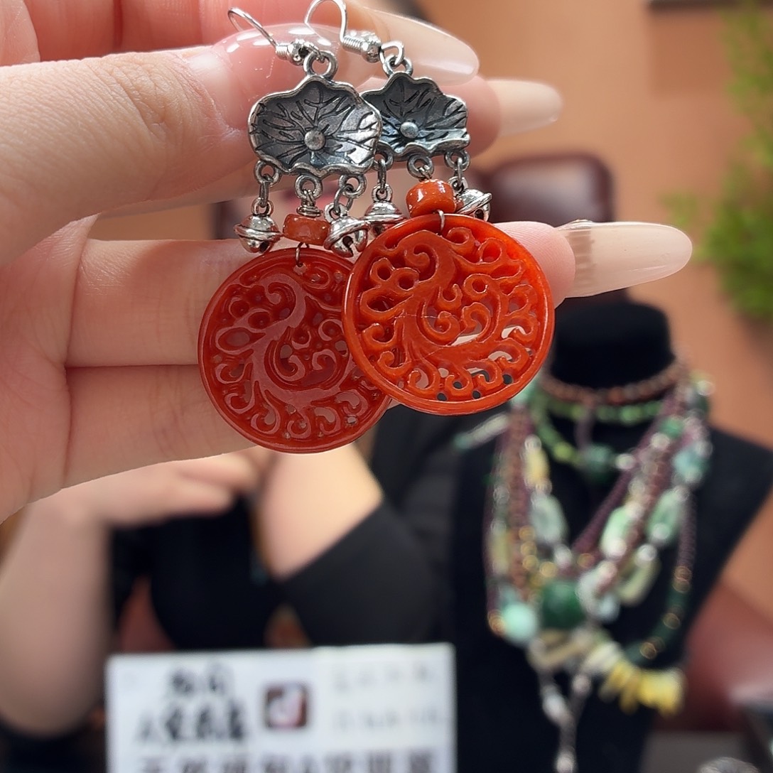 翡翠未镶嵌耳饰耳饰