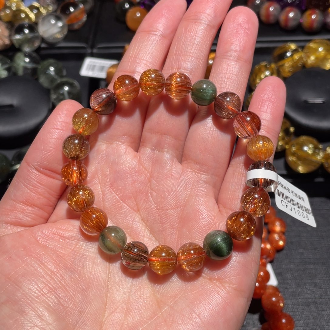 水晶手链未镶嵌彩发晶9.5mm