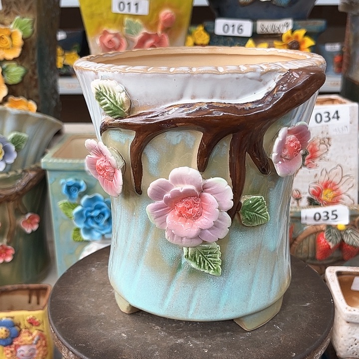 紫砂花盆粗陶材质多肉花盆