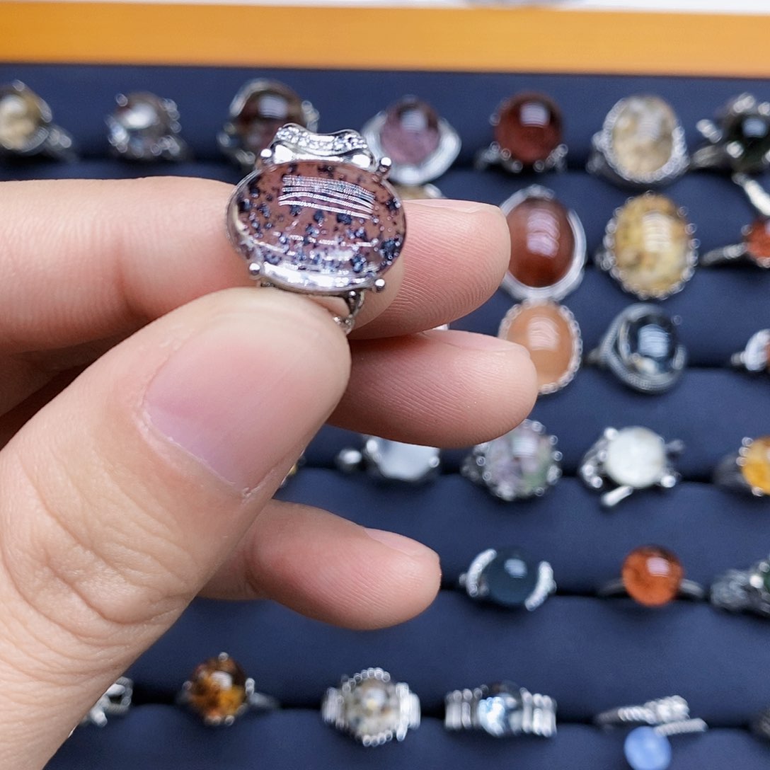 水晶戒指银S925镶嵌艾**d天然水晶戒指