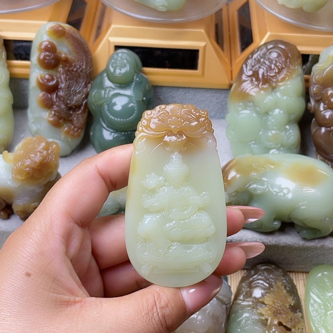 【闪购商品】未镶嵌和田玉挂件心**澜