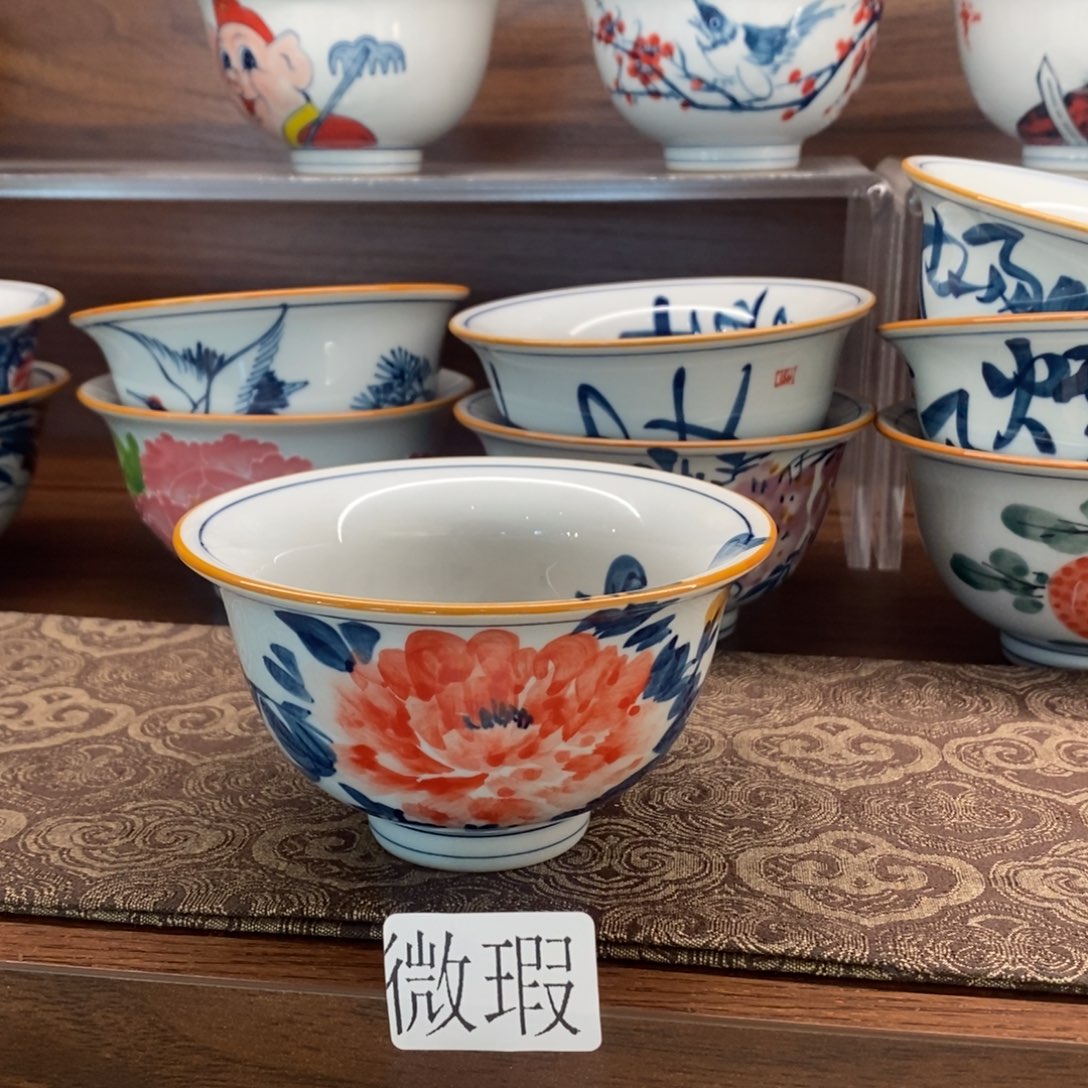 釉下手绘茶具微瑕手工绘制