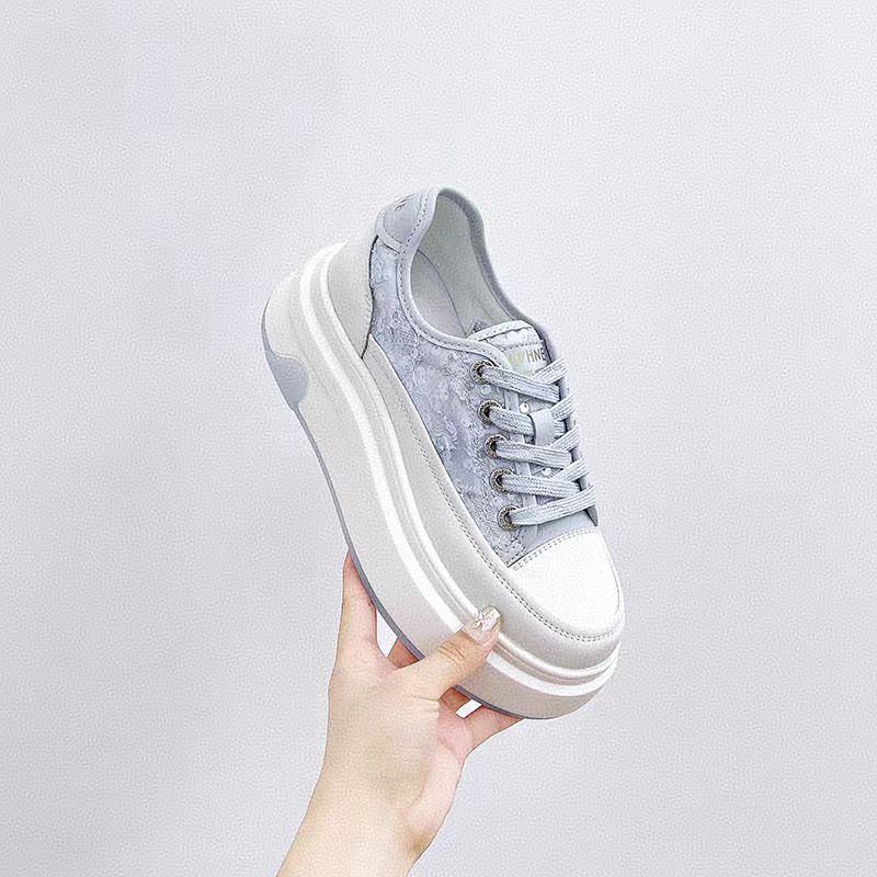 【新光夫妇】国风网面透气亮片休闲小白鞋2025夏季新款厚底时尚女鞋