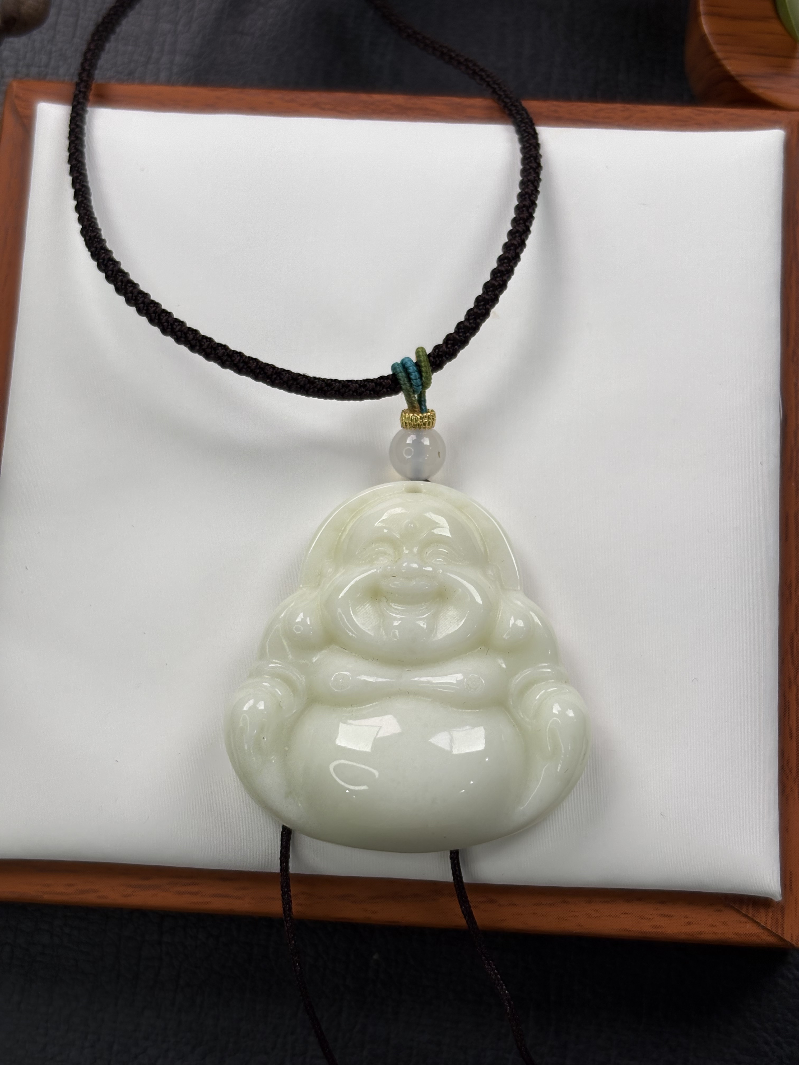 陕西西安天然蓝田玉大肚佛牌（直播间选品多样性发货）