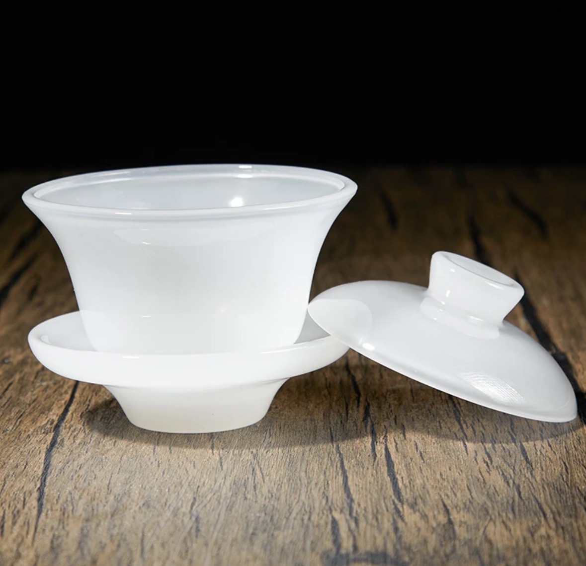 B912琉璃盖碗（白）