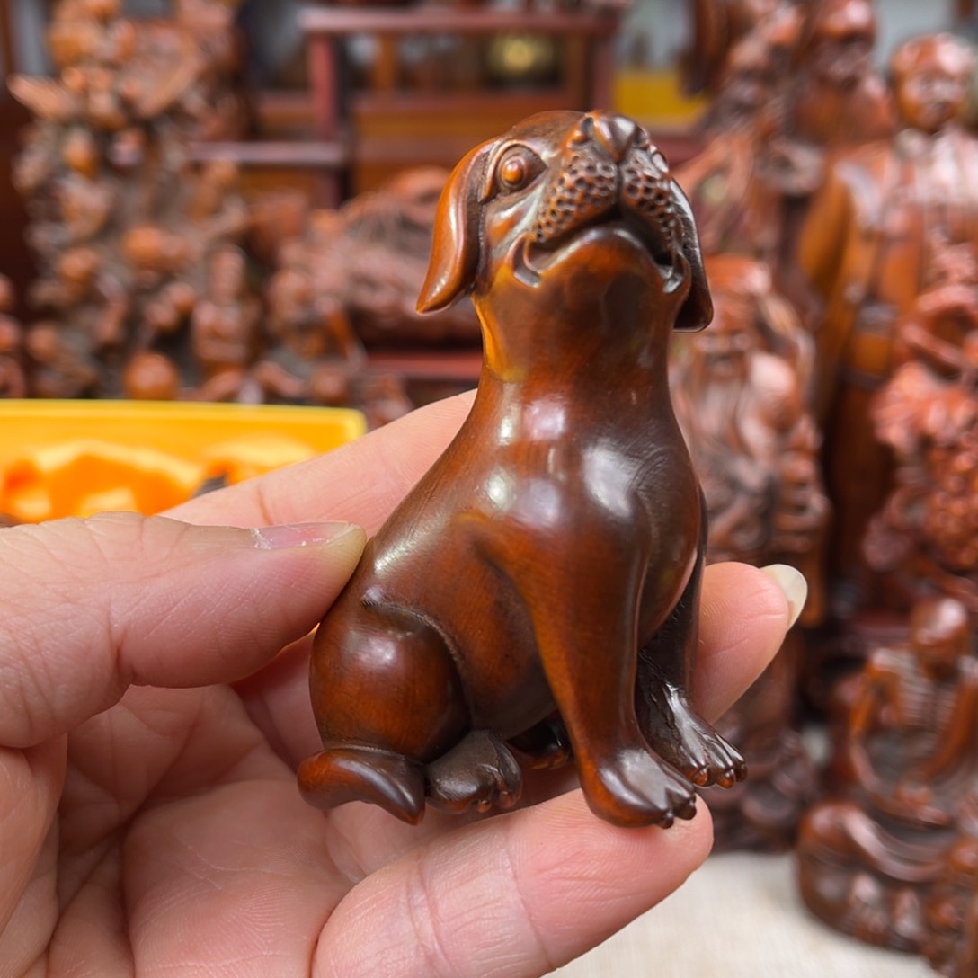 黄杨木黄杨木雕刻艺术 狗