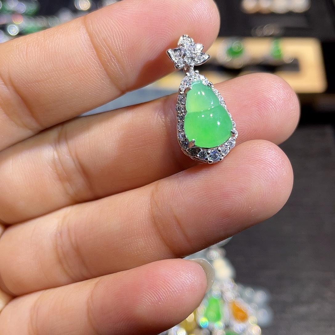 翡翠银S925镶嵌吊坠(不含链)