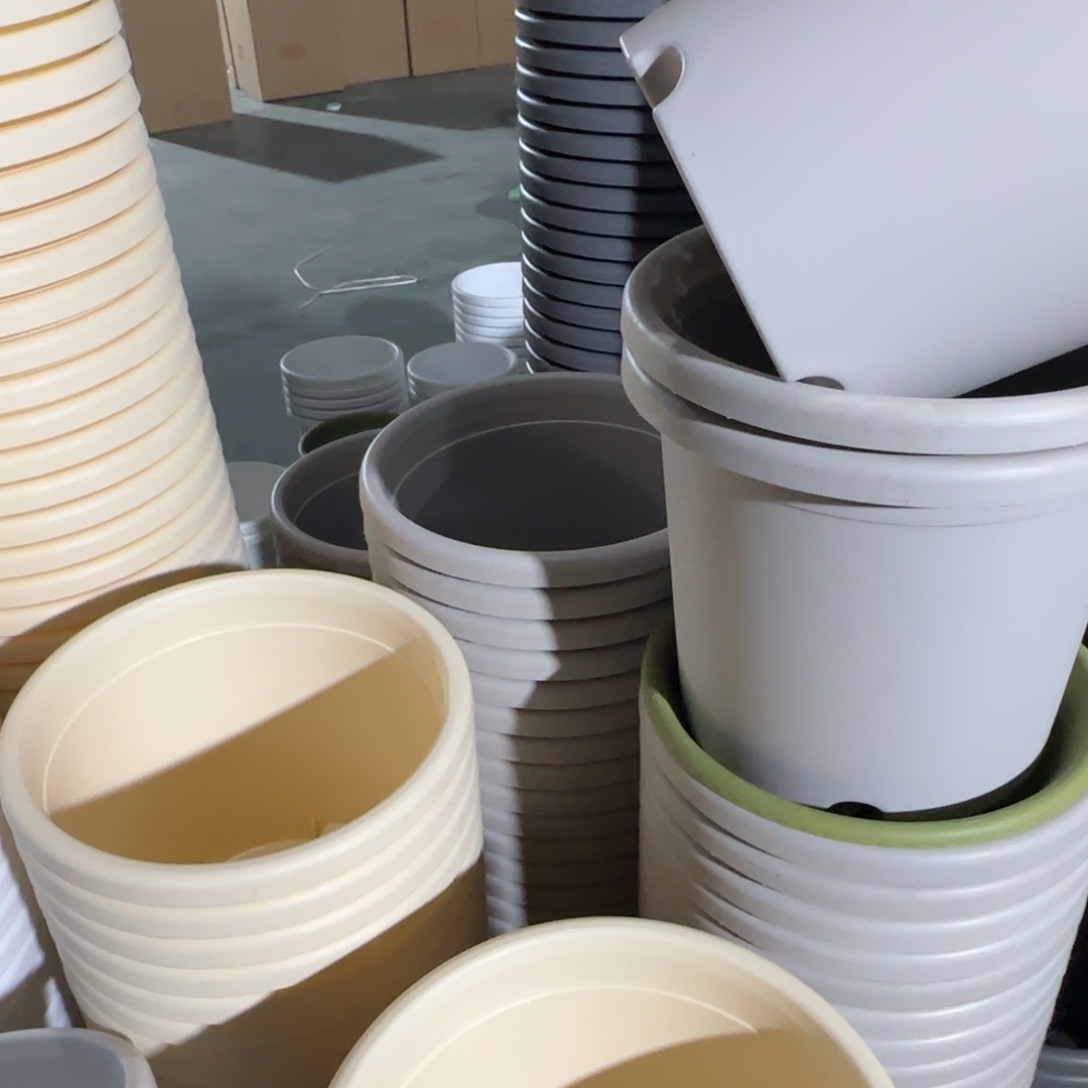 树脂四季盆4#无拖灰白微瑕8