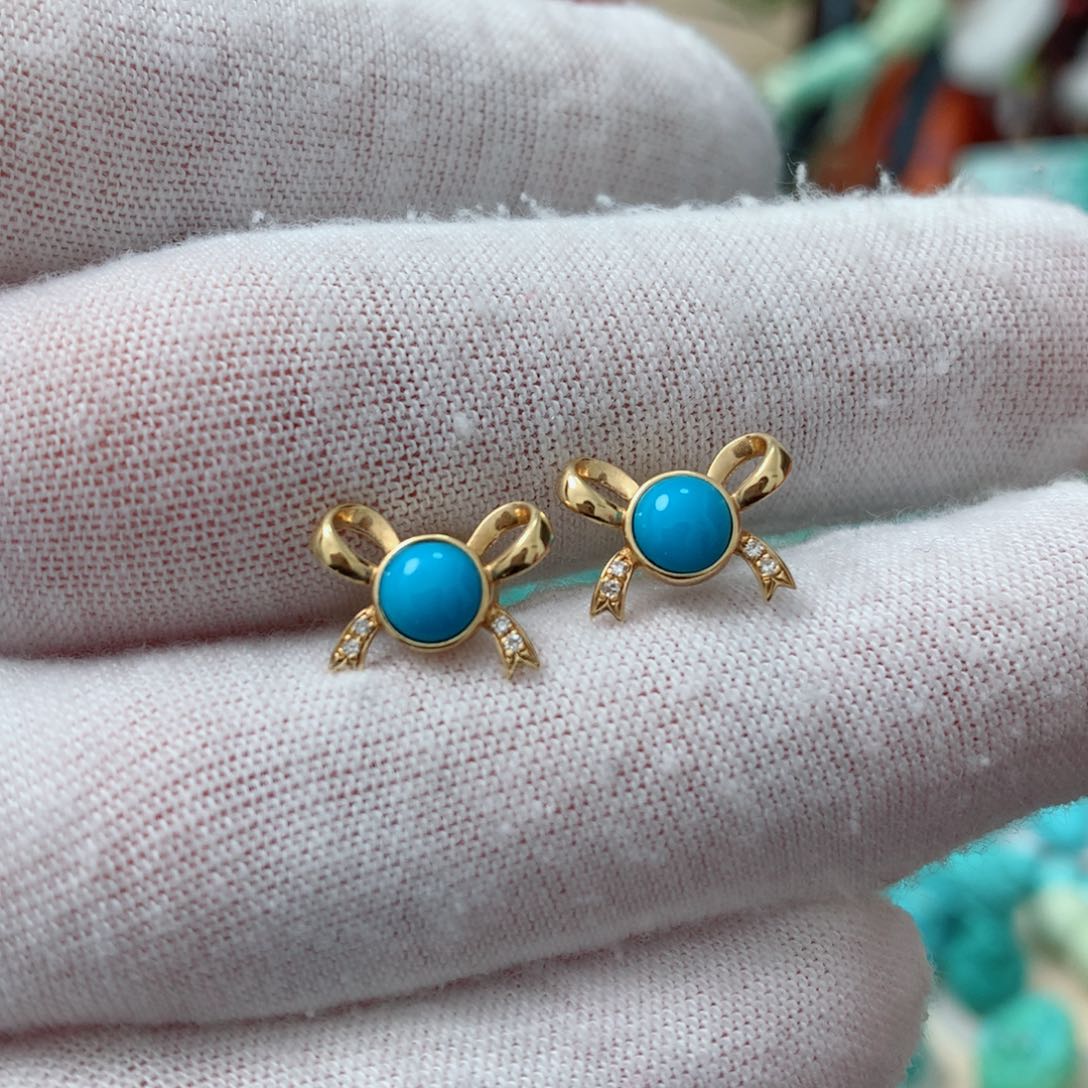 绿松石珠宝奇石18K金镶嵌