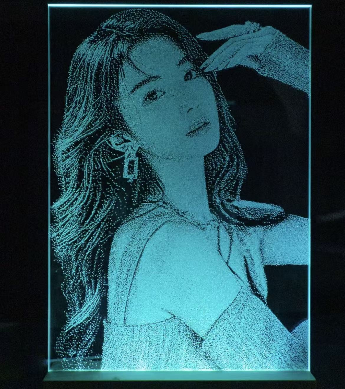 高端礼物非遗锤子玻璃画定制真人照片琉璃敲击画情侣生日纪念日