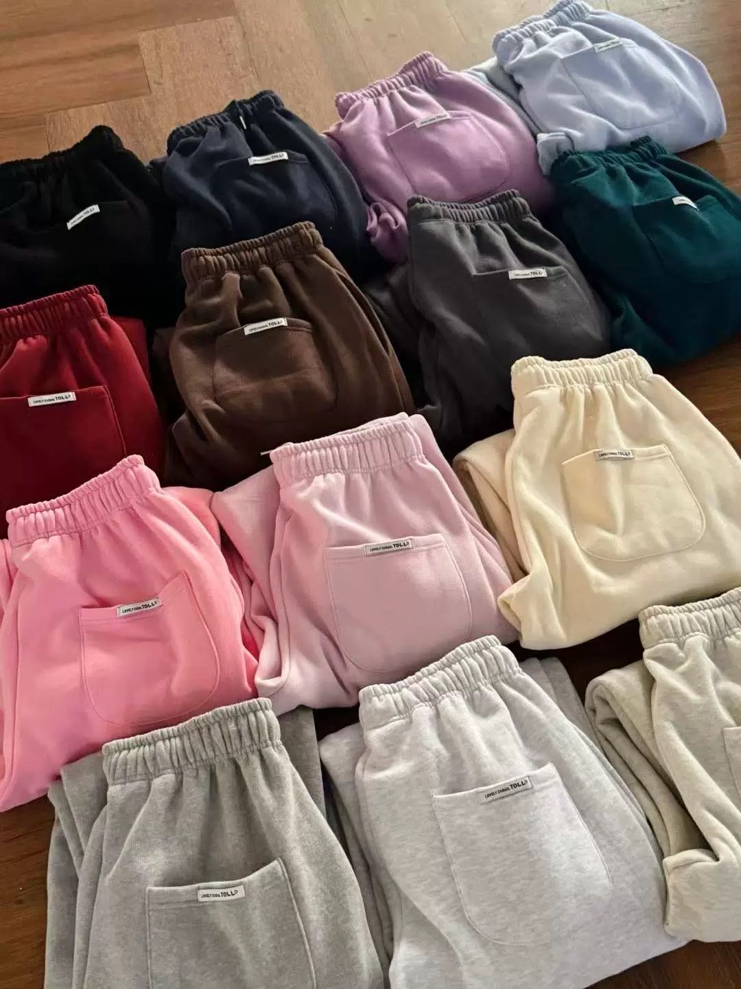 多色口袋加绒卫裤MO 4288