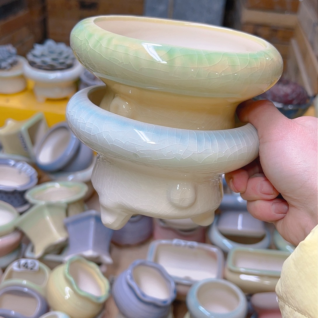 红陶陶瓷花盆当场12包邮