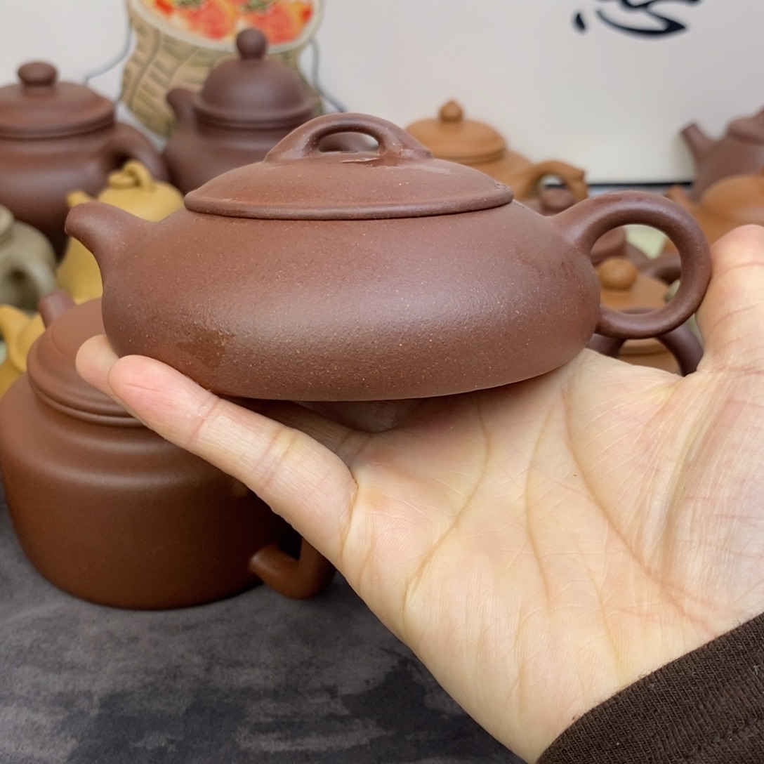 紫砂茶壶150ccccc深井羊角山紫泥无尘