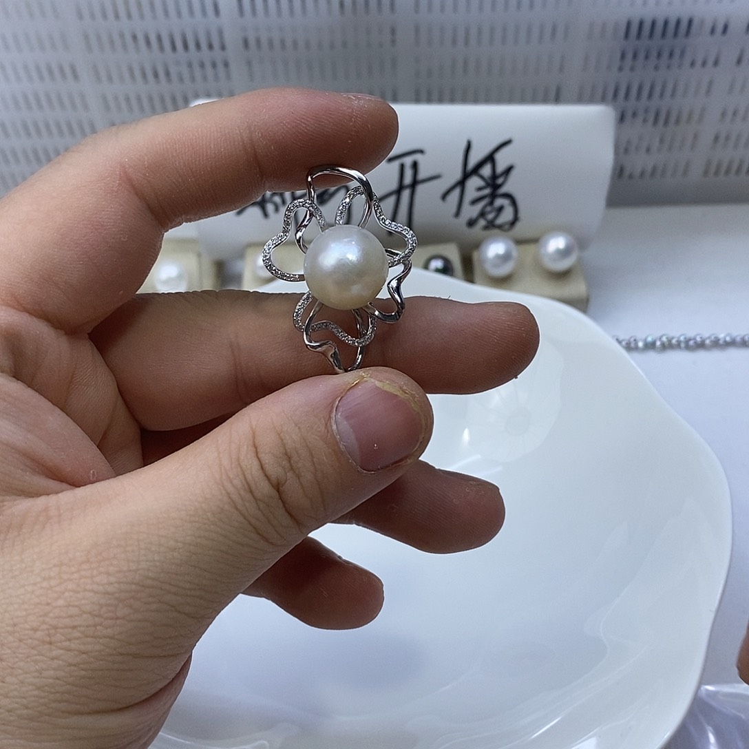 海水珍珠银S925镶嵌颈饰