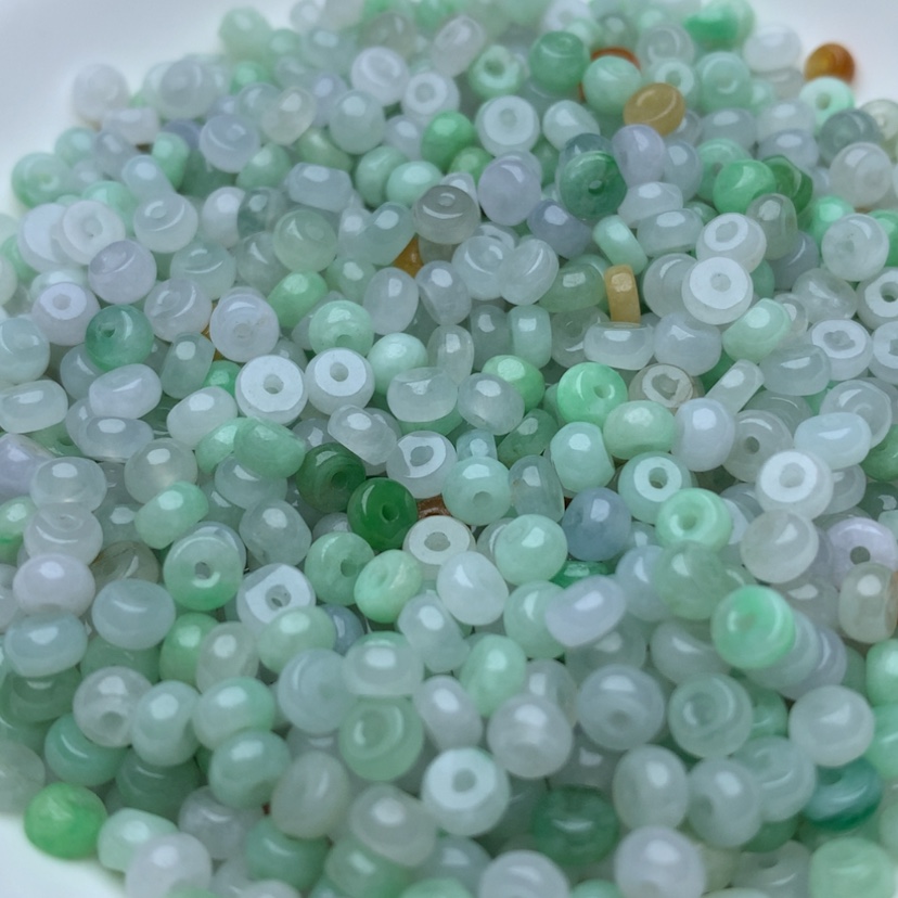 【闪购商品】翡翠手链未镶嵌卡2.5x4.3冰三彩算盘80颗