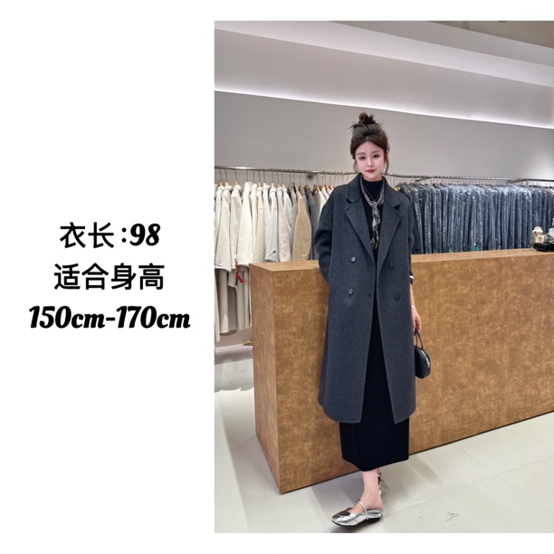 【25大衣系列】高级炭黑好看中长加厚羊毛大衣06～｛只能干洗｝