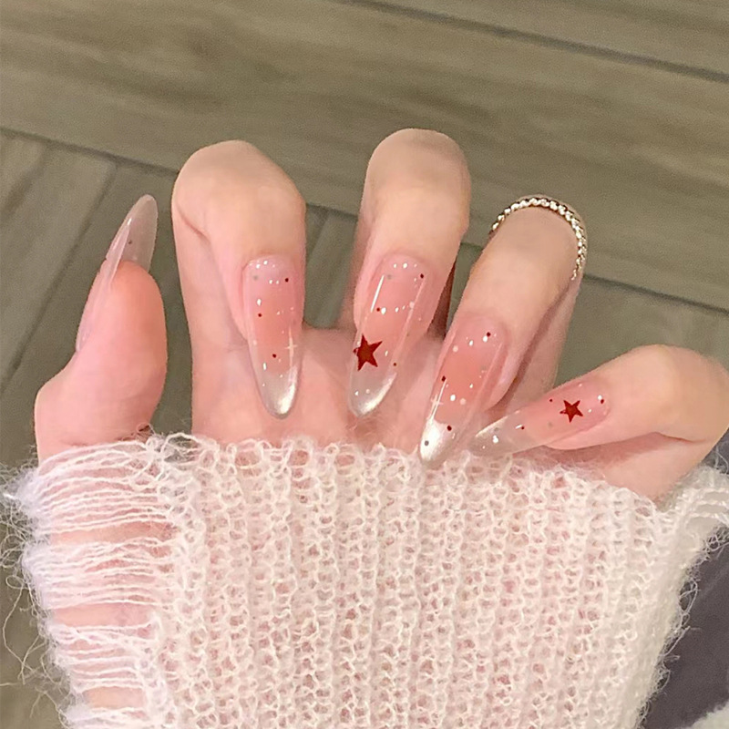 100-199穿戴甲美甲星星猫眼彩色波点穿戴甲显白百搭秋冬纯欲气质