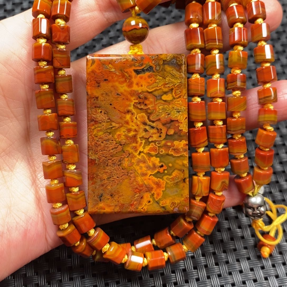 玛瑙/玉髓项链未镶嵌战国红项链