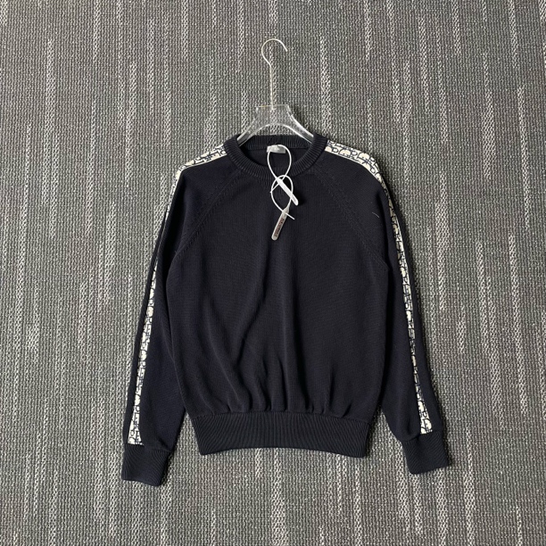 99新 DIOR/迪奥 织带老花logo圆领毛衣/尺码M