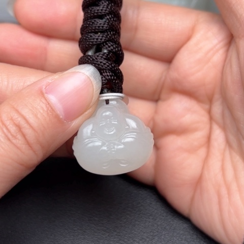 和田玉挂件未镶嵌板**粉