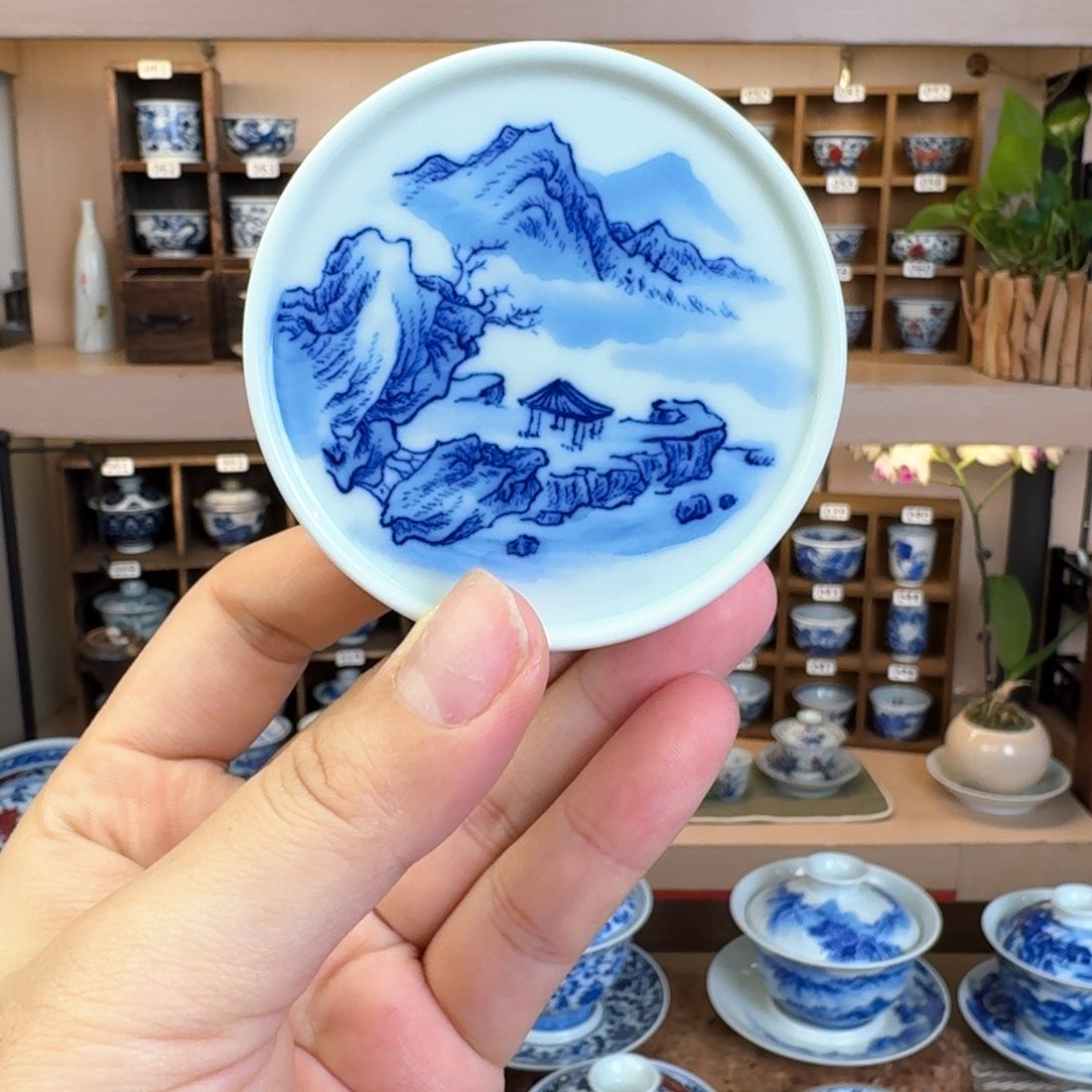 德物小雅山水杯垫柴窑