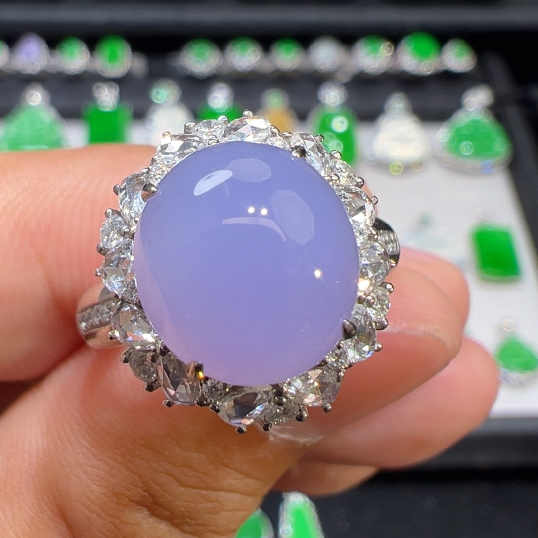 翡翠戒指18K金镶嵌收货48小时鉴赏期（超时不退不换）