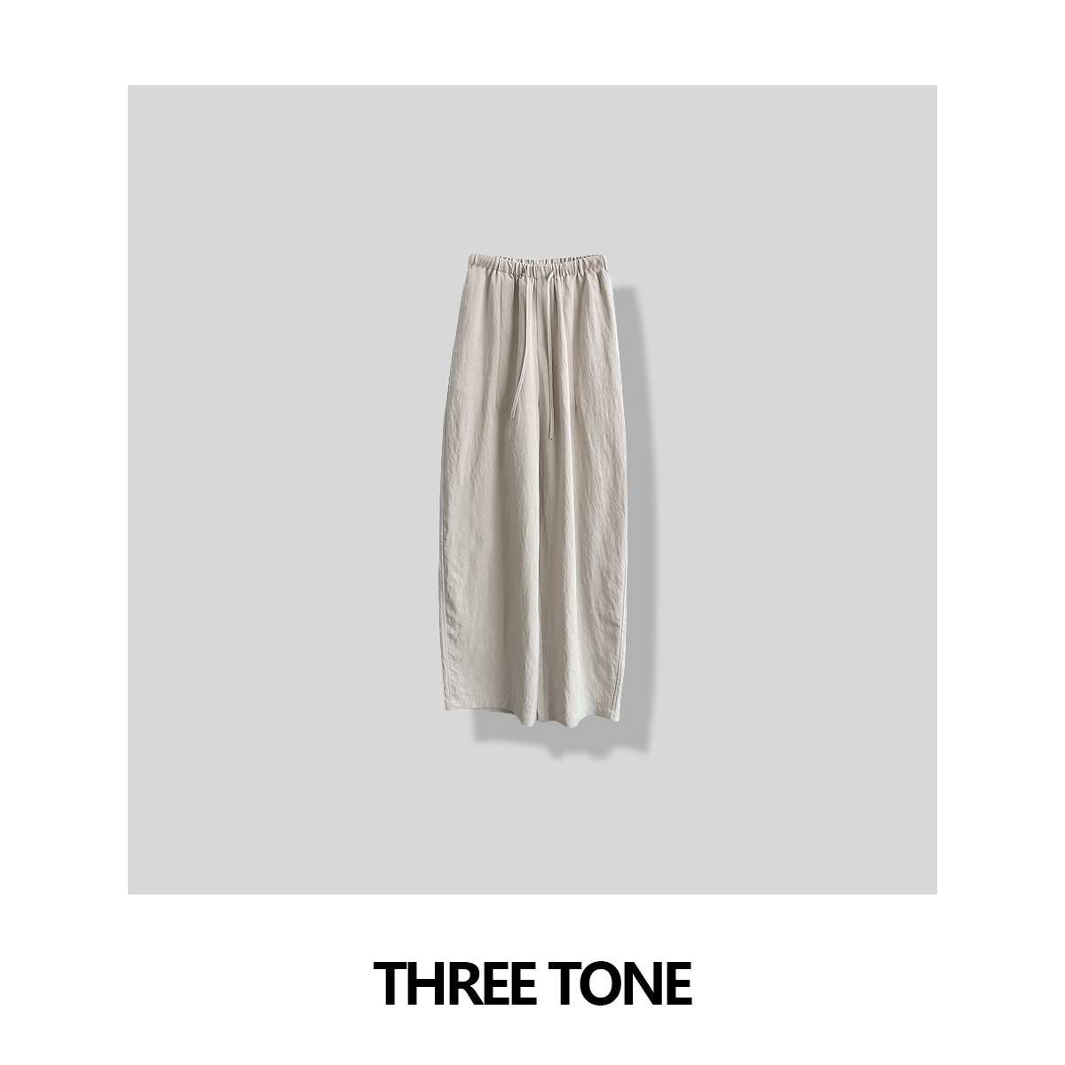 THREE TONE 洒脱自然！垂垂裤！直筒阔腿宽松时髦高腰复古休闲裤女