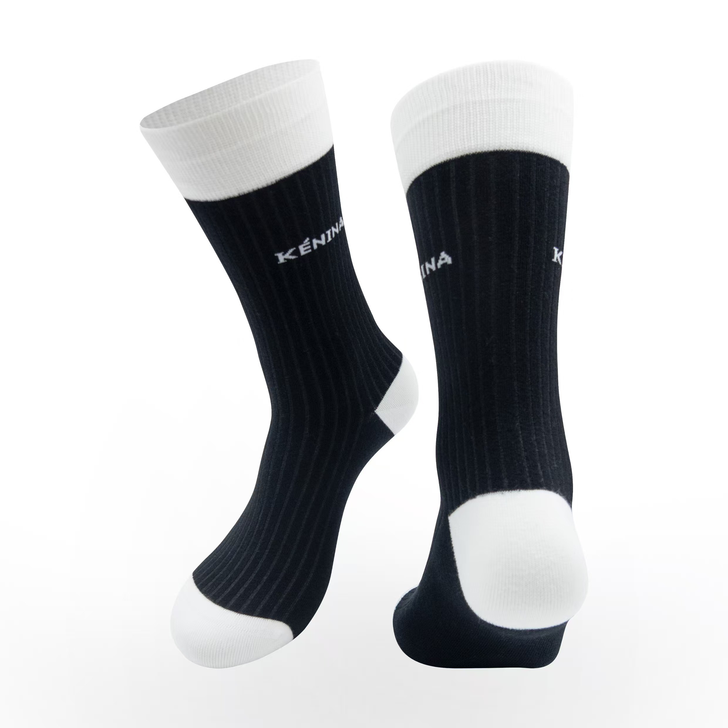 【珂尼娜福利】黑白纯棉袜简单休闲常规款中长袜袜子002