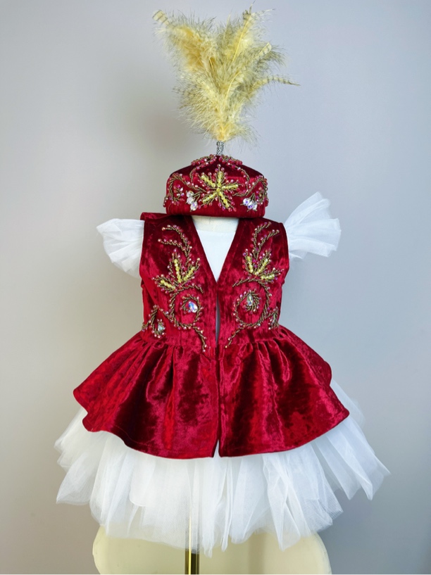 哈萨克女童民族服时尚复古民族风儿童重工