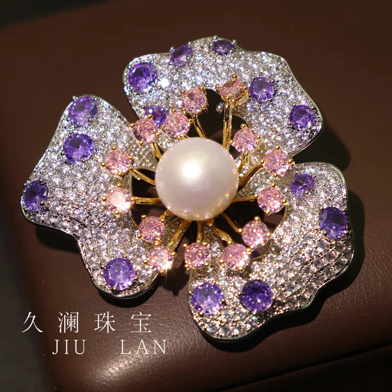 天然淡水珍珠高端胸针A333