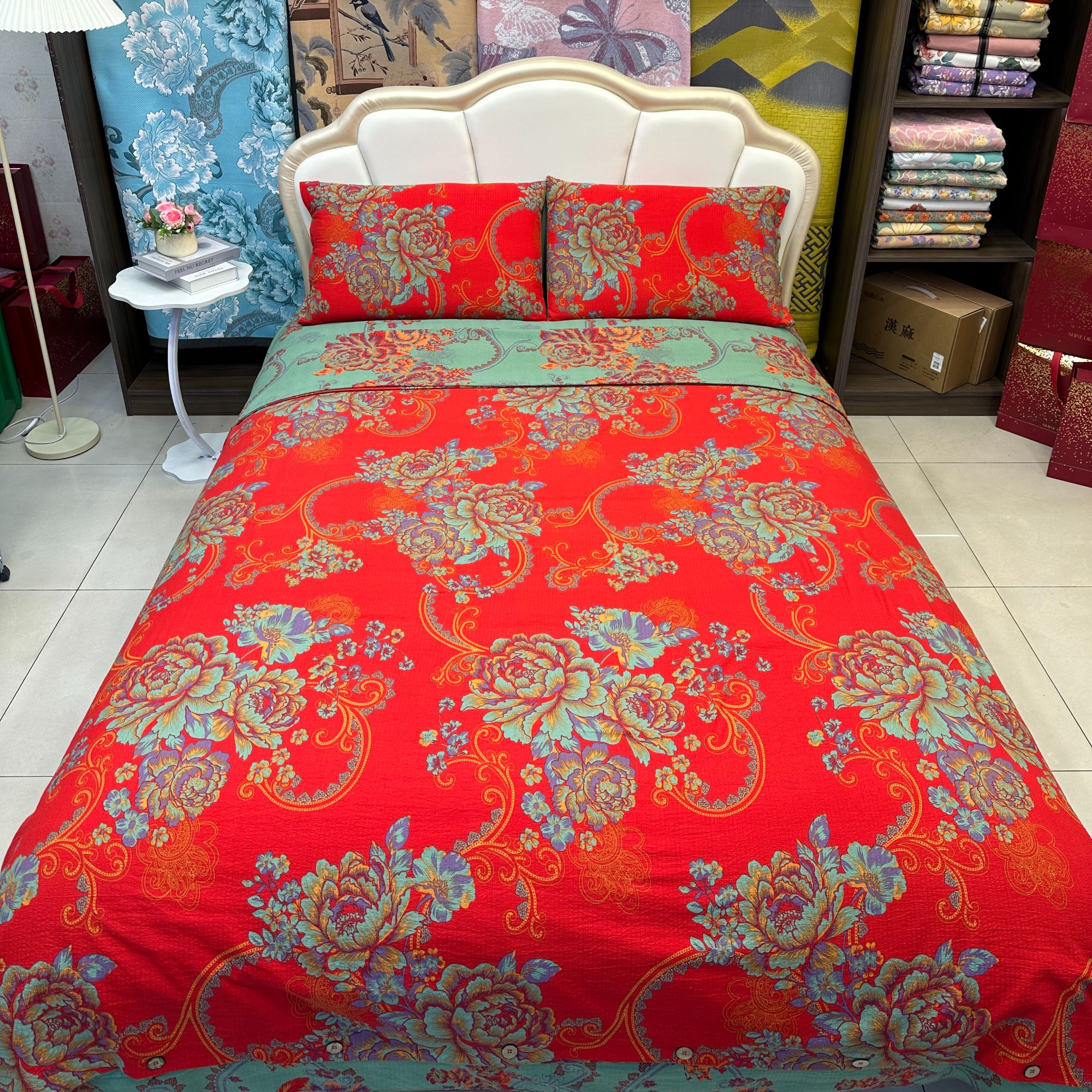 轻奢复古双层纱四件套--富贵春1