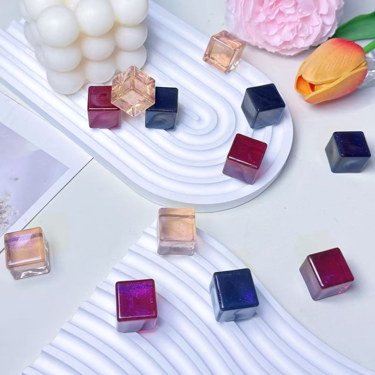 人鱼姬平面定制【璀璨暗影】夜光彩色冰块diy 18mmdiy摆件