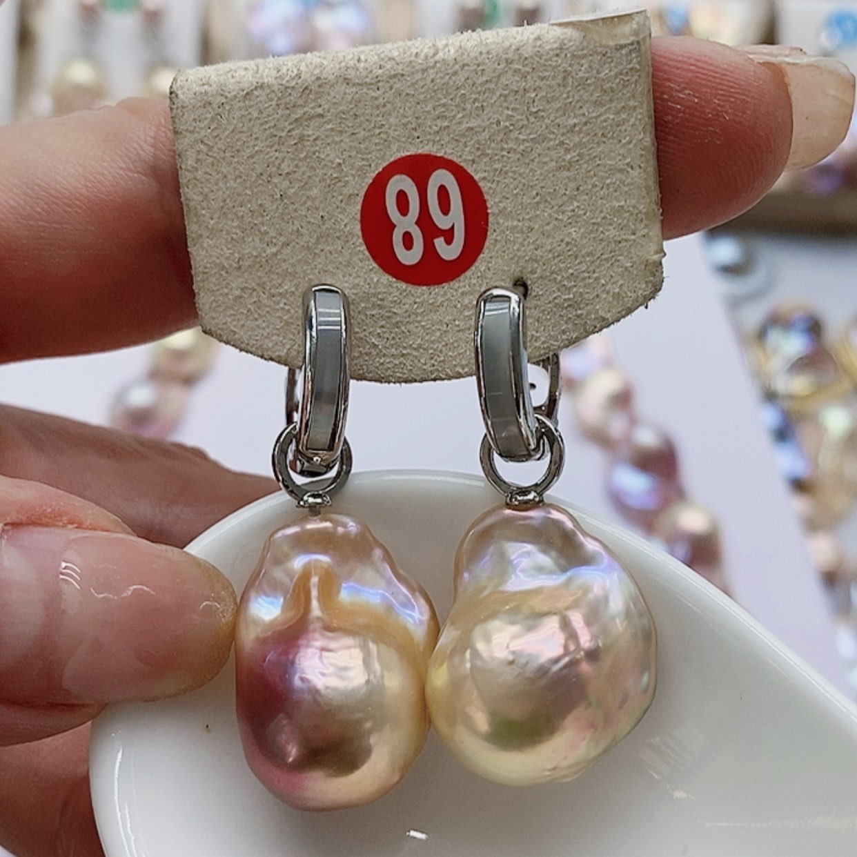 【闪购商品】银S925镶嵌淡水珍珠耳饰