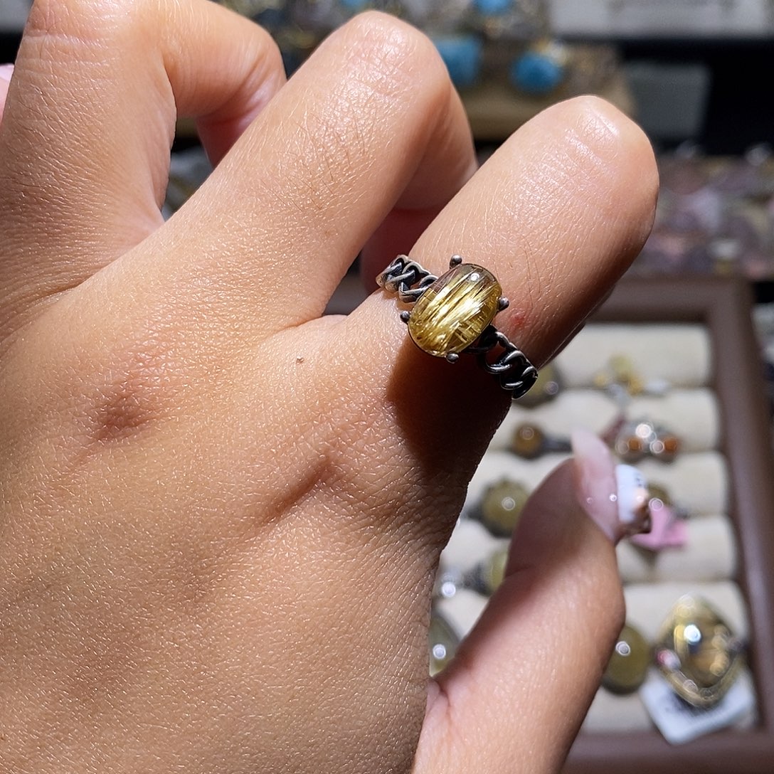 住***了发晶戒指银S925镶嵌