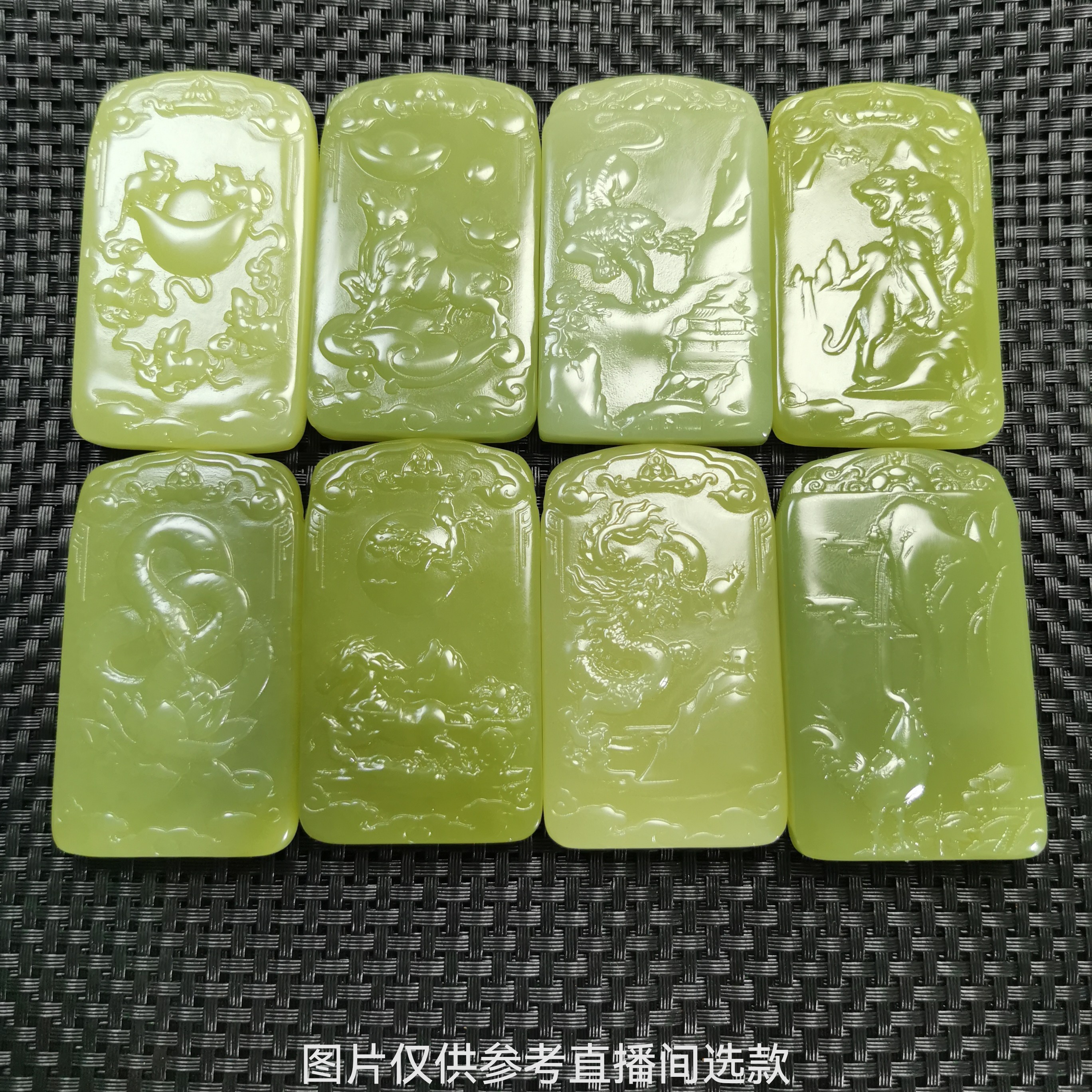 非金属大理石吊坠  十二生肖双面精雕吊坠守护神挂件男女款通用