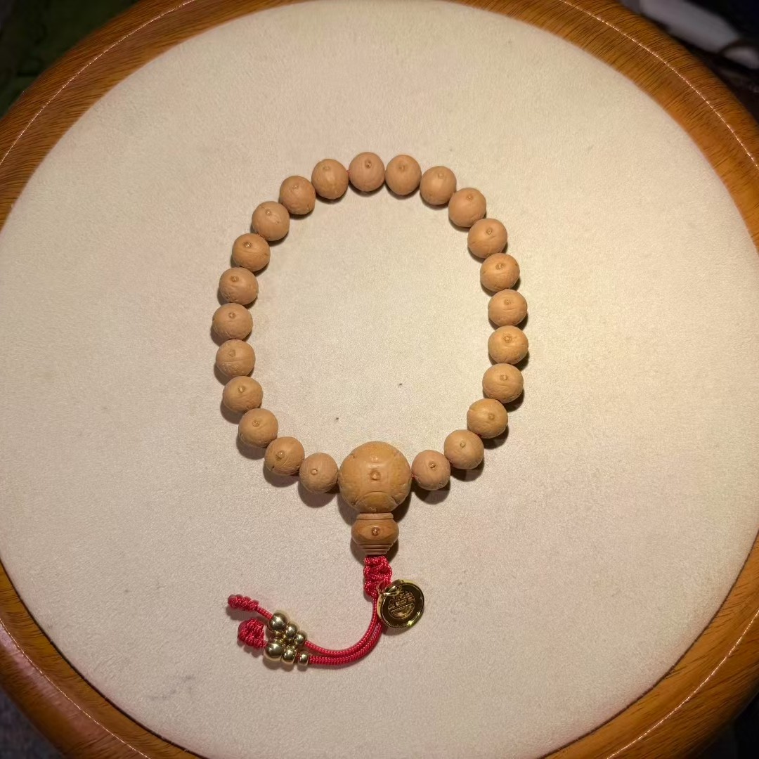 尼泊尔实心扁圆凤眼菩提手串1.05一物一图