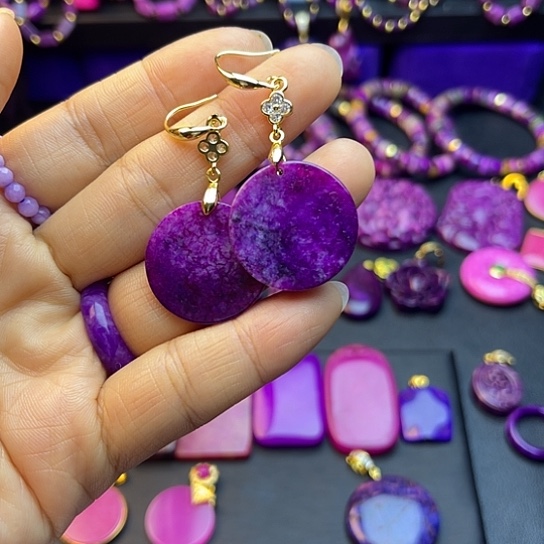 非金属耳坠复古圆牌