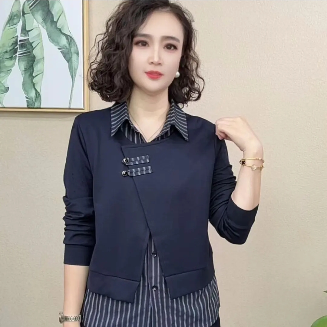 秋季休闲假两件休闲减龄显瘦卫衣时尚休闲风洋气拼接长袖