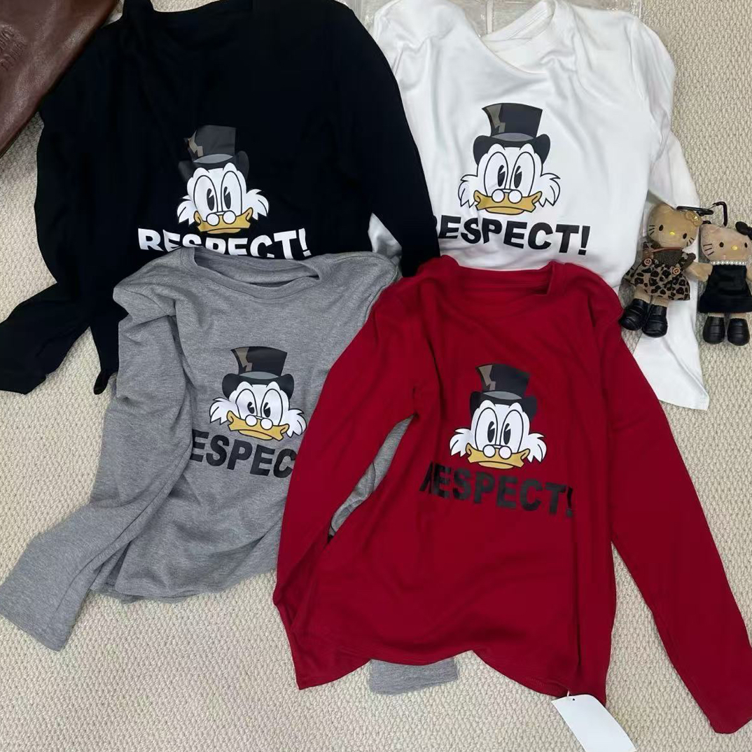 5001新款舒适卡通印花长袖T恤(衣长55左右)