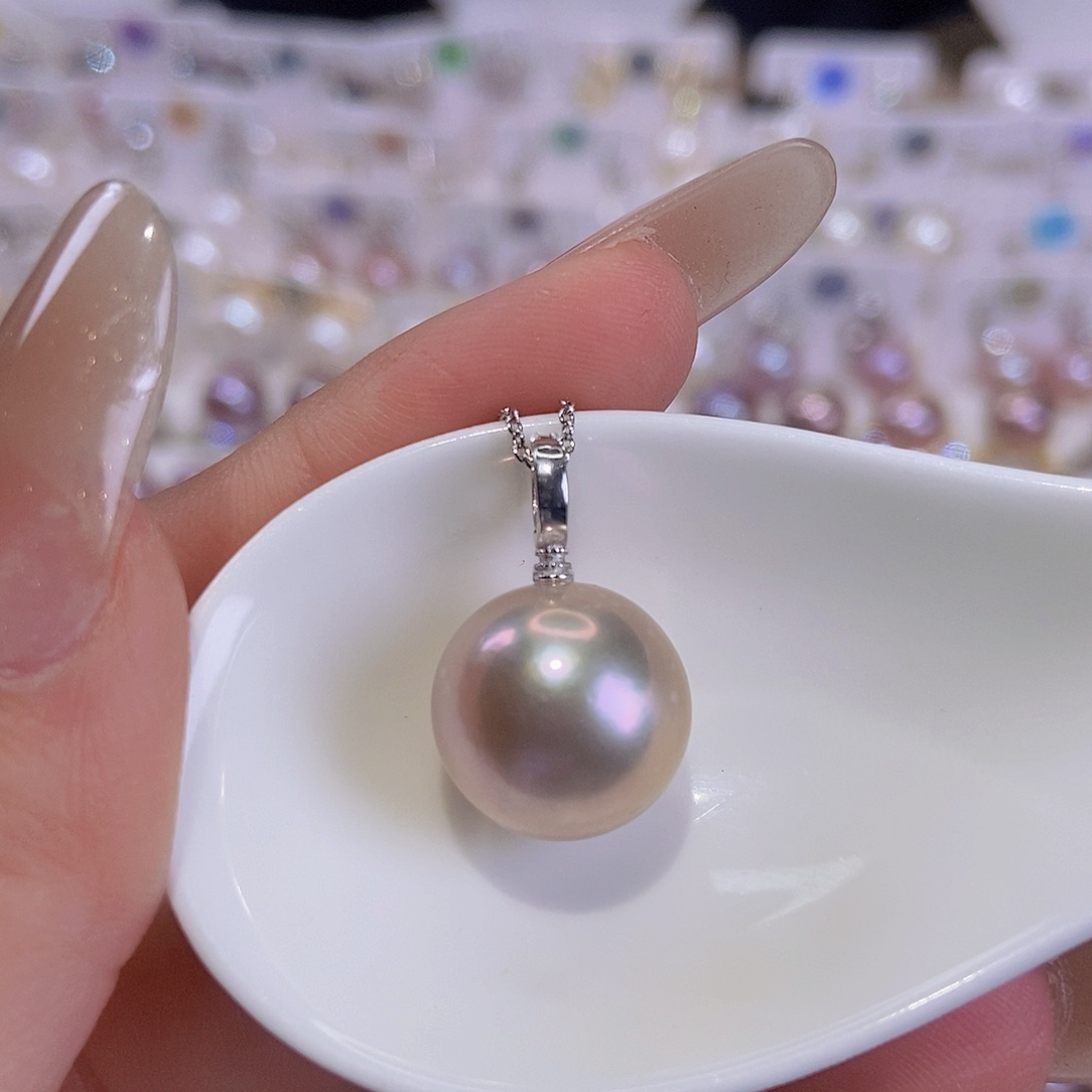 淡水珍珠银S925镶嵌颈饰