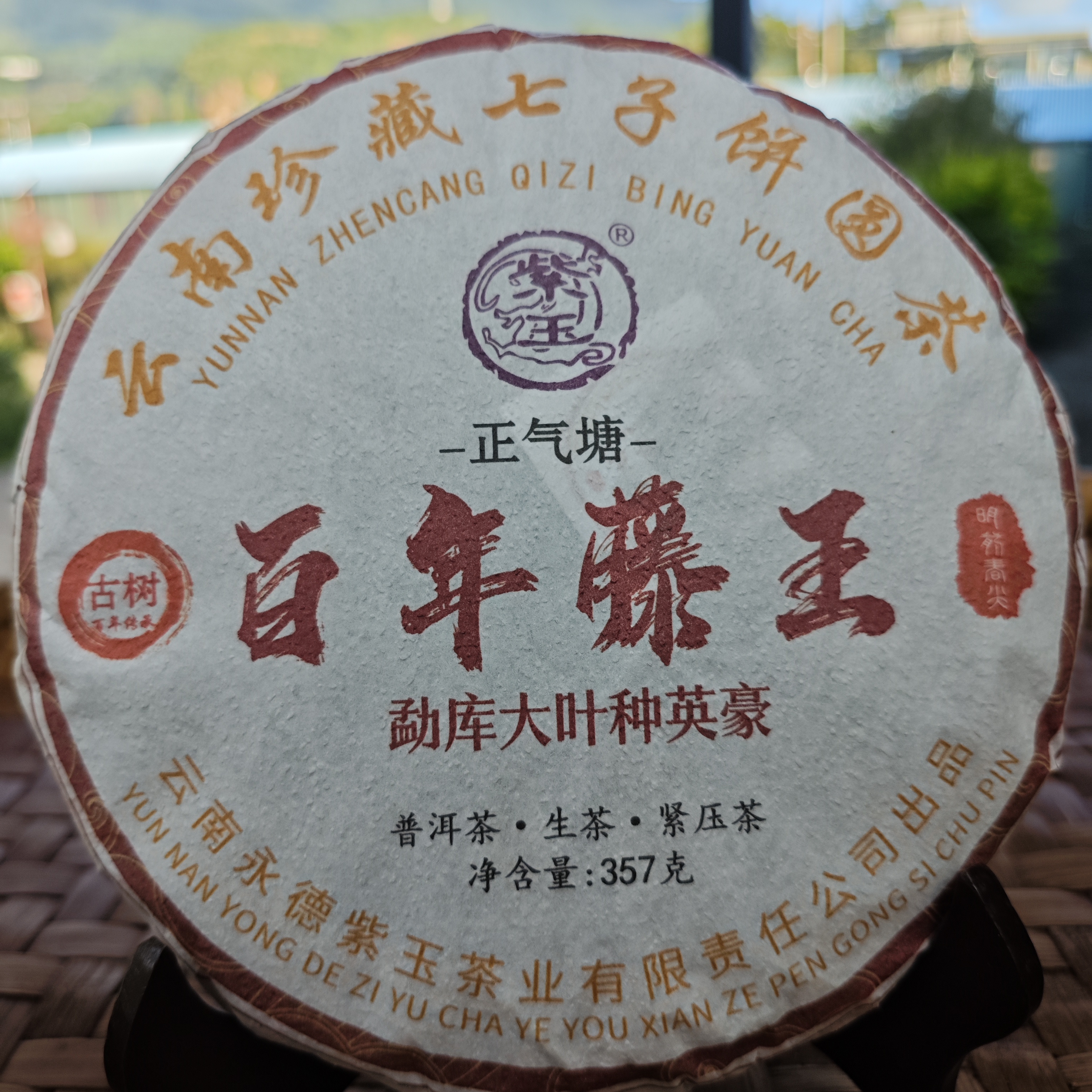 （拍5发6）2020年【正气塘.百年藤王.古树】357g普洱茶生茶