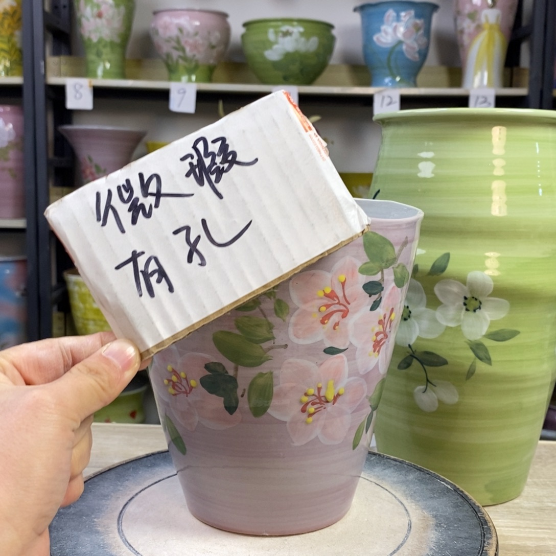 景德镇手工手绘陶瓷花盆