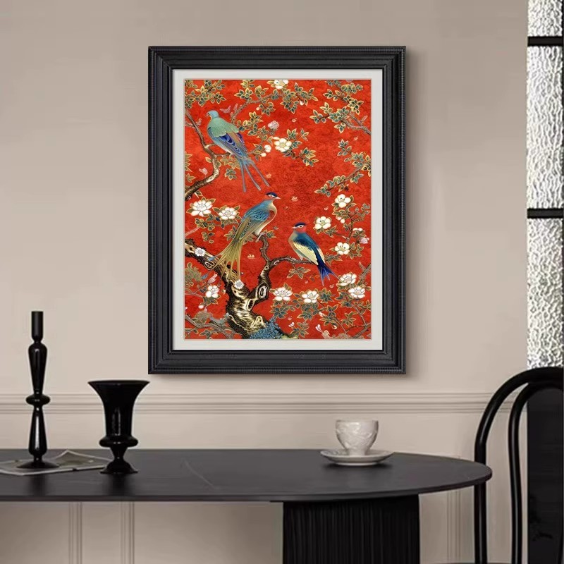 花鸟祥和图喜上枝头十字绣2025新款线绣刺绣满绣小件手工自己绣