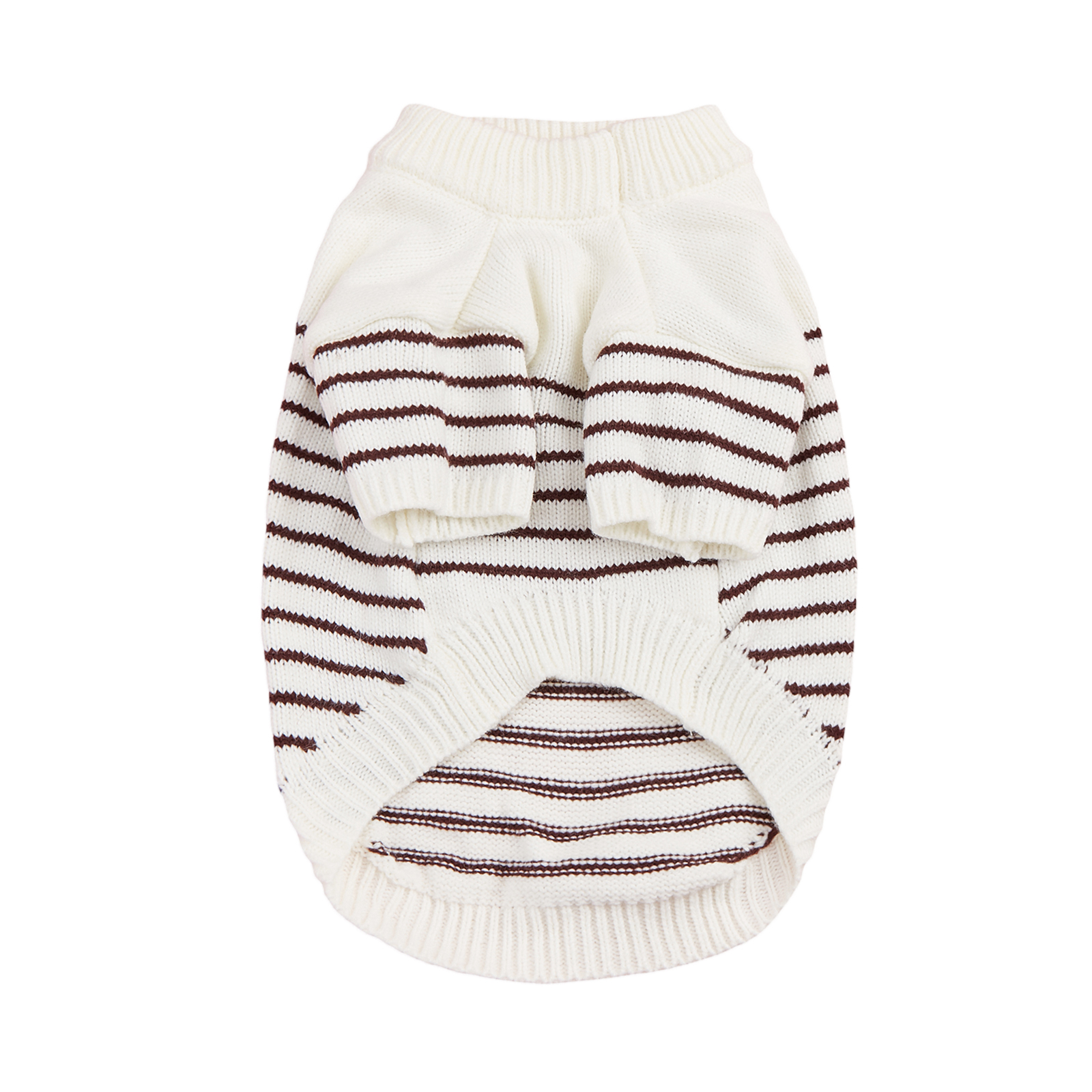 条纹休闲夹档纽扣秋冬狗狗泰迪猫咪针织毛衣保暖舒适居家宠物衣服